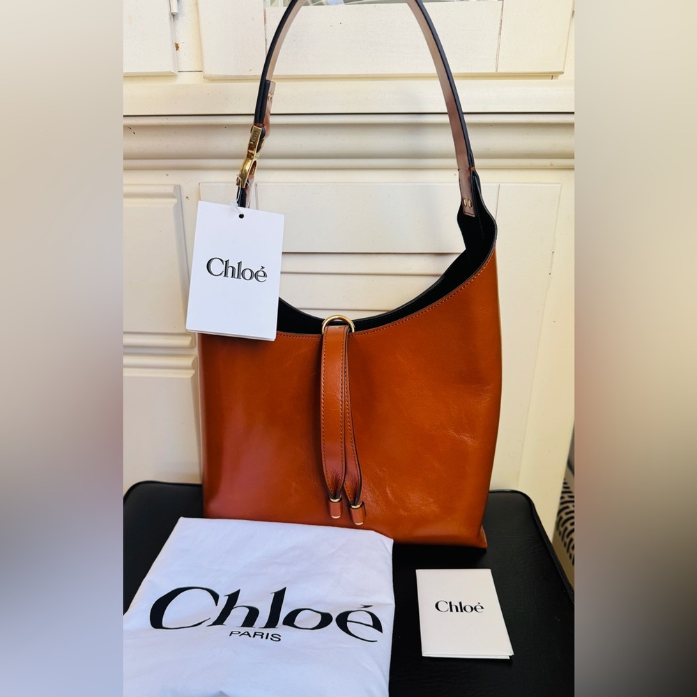 NWT【Chloe】Small Marcie hobo bag in shiny leather